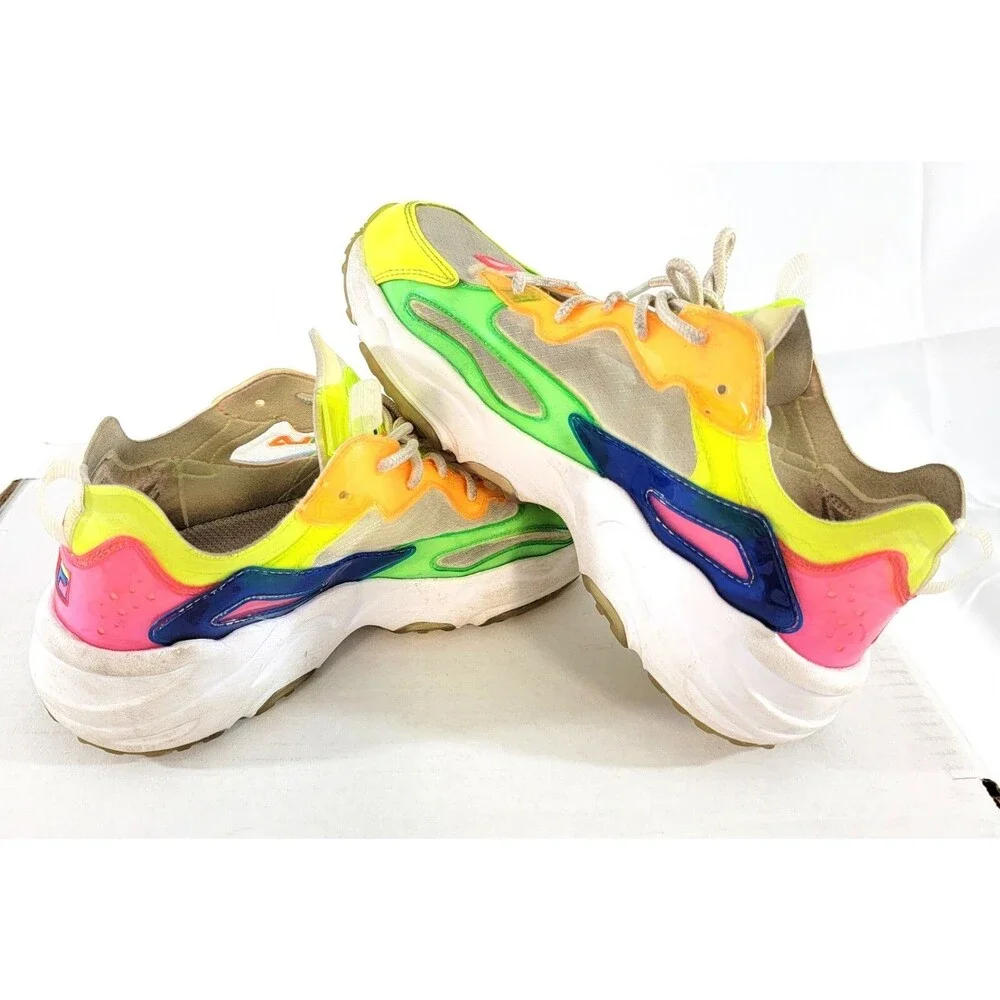 FILA Ray Tracer TL Women's Shoes Pink-Yellow-Green-Blue 5RM01053 US Size 6-1/2